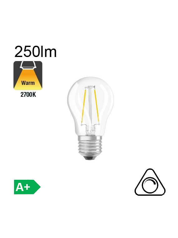 Sphérique LED E27 250lm 2700K Dimmable