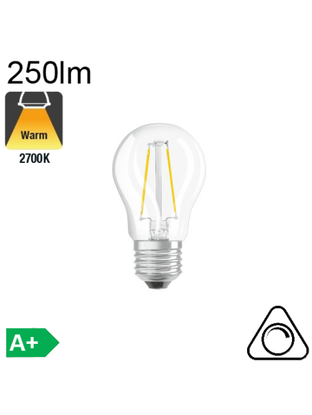 Sphérique LED E27 250lm 2700K Dimmable