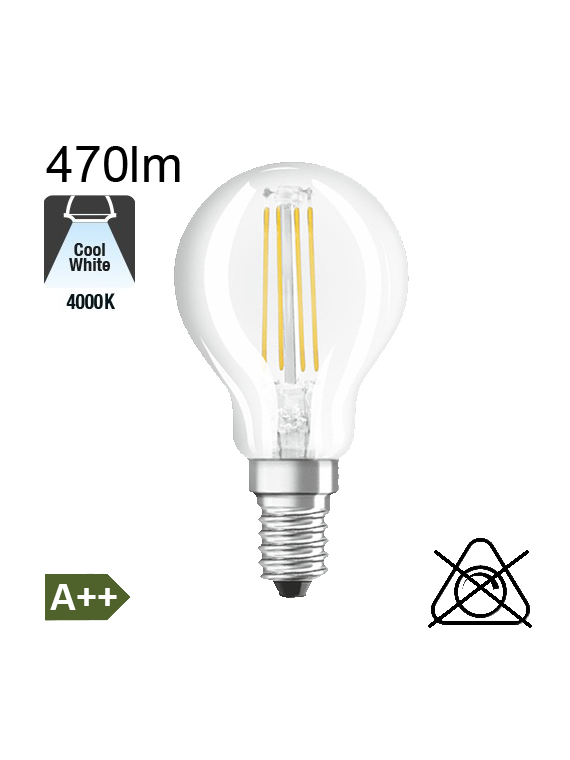 Sphérique LED E14 470lm 4000K