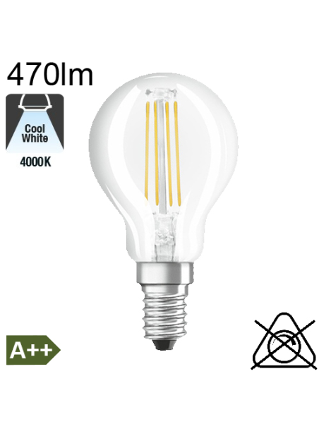 Sphérique LED E14 470lm 4000K