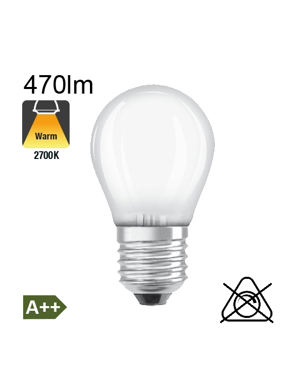 Sphérique Dépolie LED E27 470lm 2700K