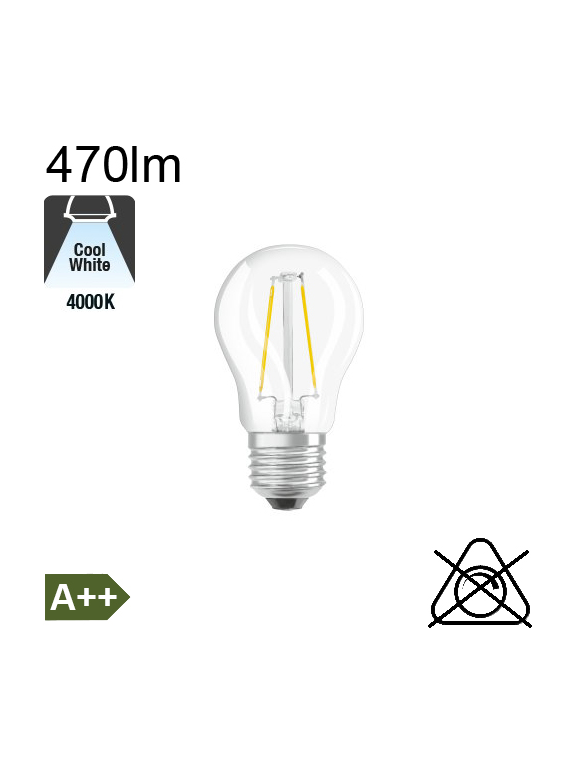 Sphérique LED E27 470lm 4000K