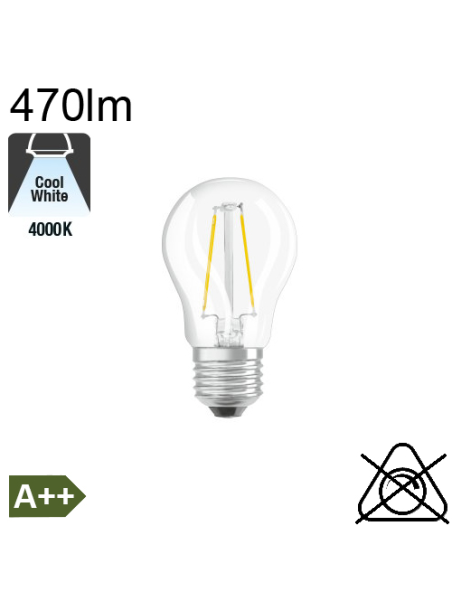 Sphérique LED E27 470lm 4000K