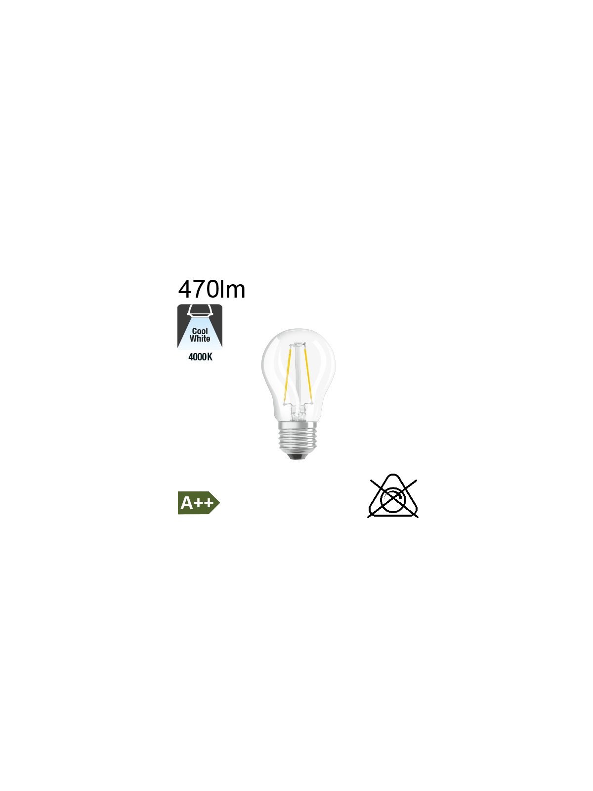 Sphérique LED E27 470lm 4000K