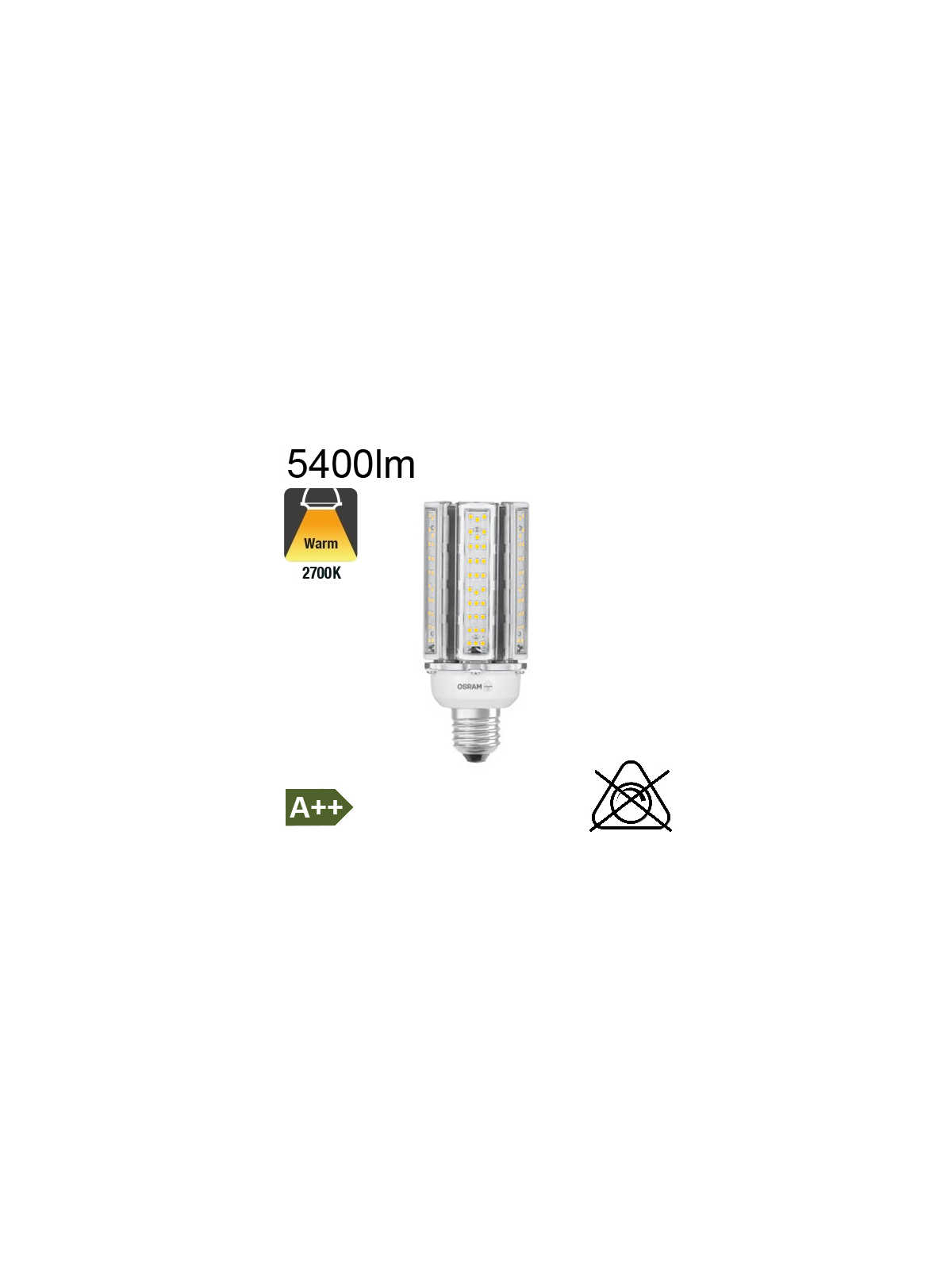 LED Très Fortes Puissances E40 5400lm 2700K