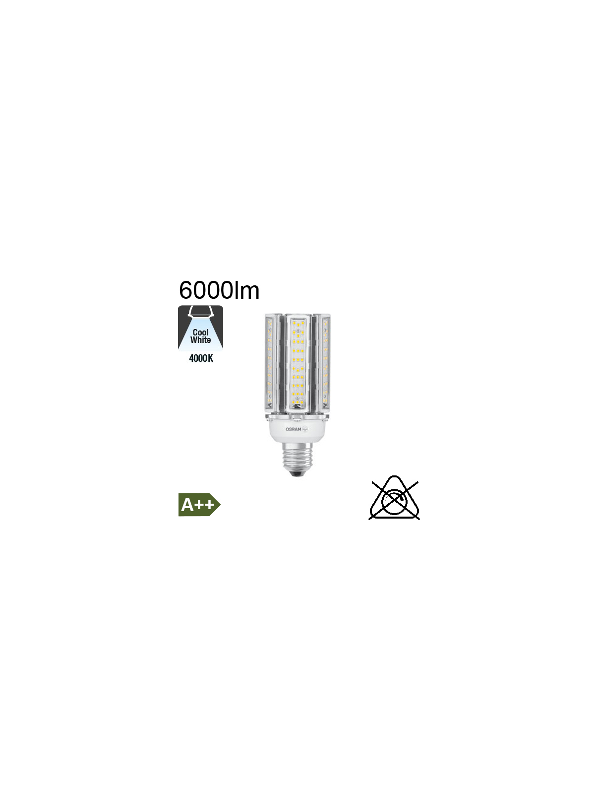 LED Très Fortes Puissances E40 6000lm 4000K