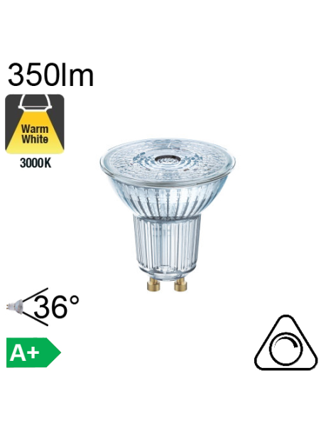 Spot LED GU10 350lm 3000K 36° Dimmable