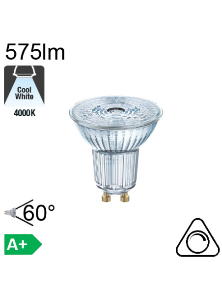 Spot LED GU10 575lm 4000K 60° Dimmable