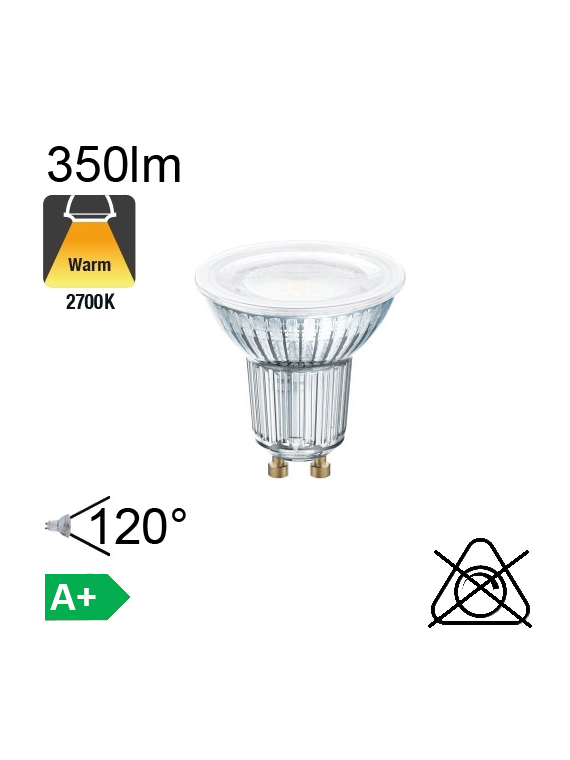 Spot LED GU10 350lm 2700K 120°