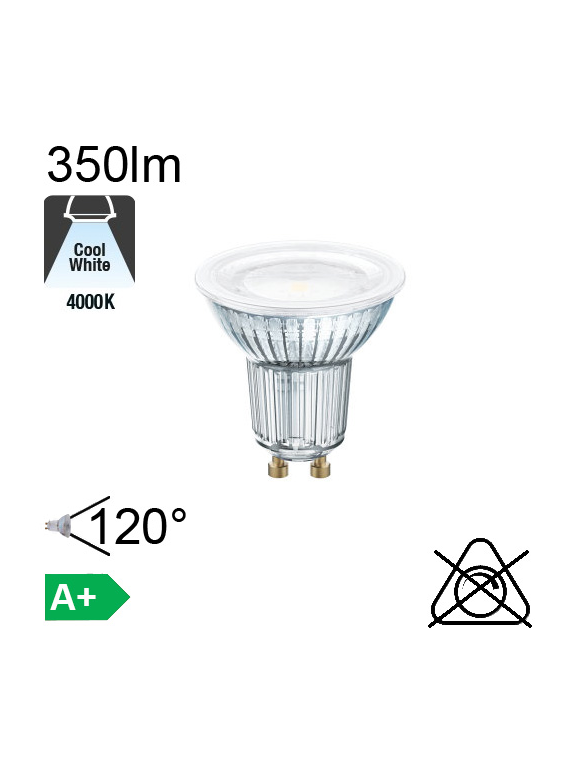 Spot LED GU10 350lm 4000K 120°