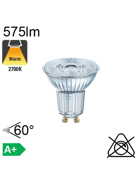 Spot LED GU10 575lm 2700K 60°