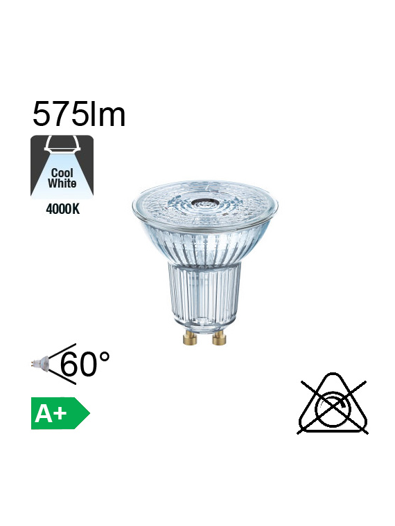 Spot LED GU10 575lm 4000K 60°