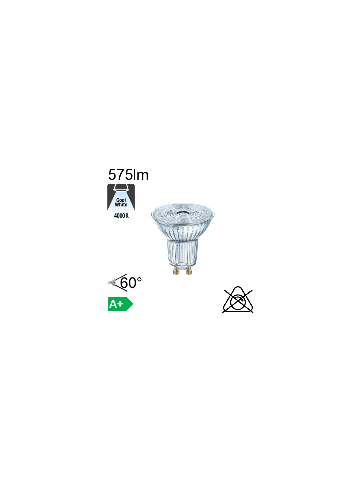 Spot LED GU10 575lm 4000K 60°