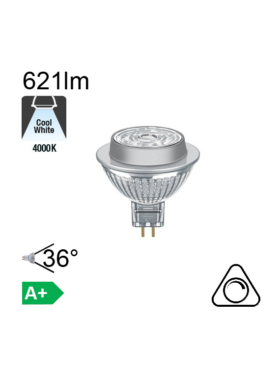 MR16 LED GU5.3 621lm 4000K 36° Dimmable