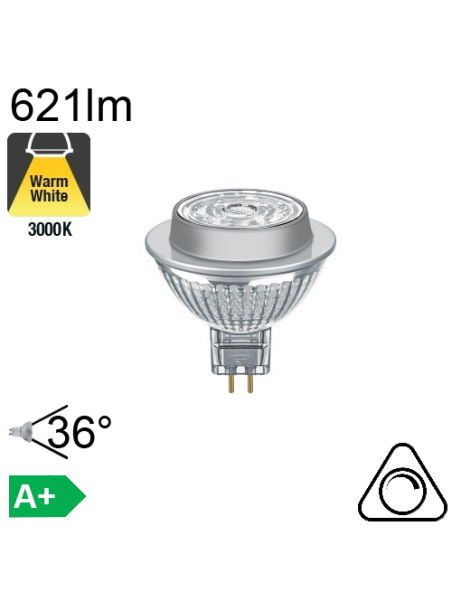 MR16 LED GU5.3 621lm 3000K 36° Dimmable