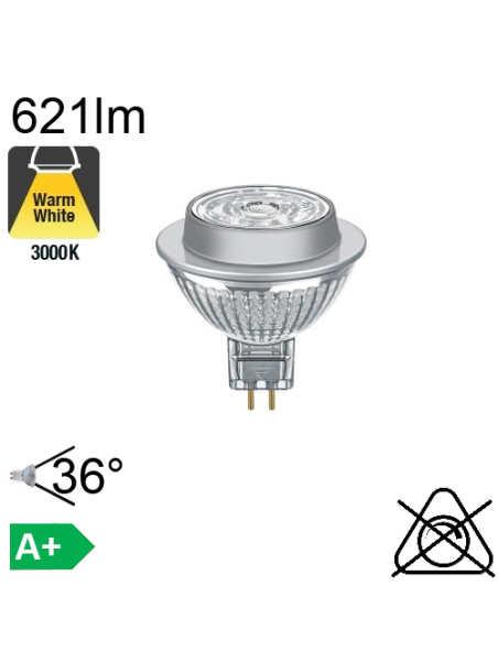 MR16 LED GU5.3 621lm 3000K 36°