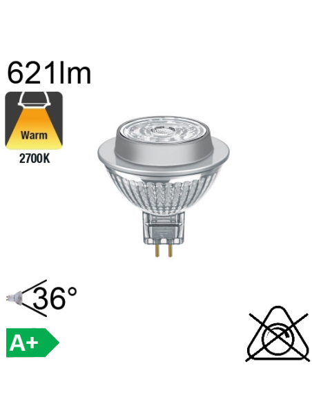 MR16 LED GU5.3 621lm 2700K 36°