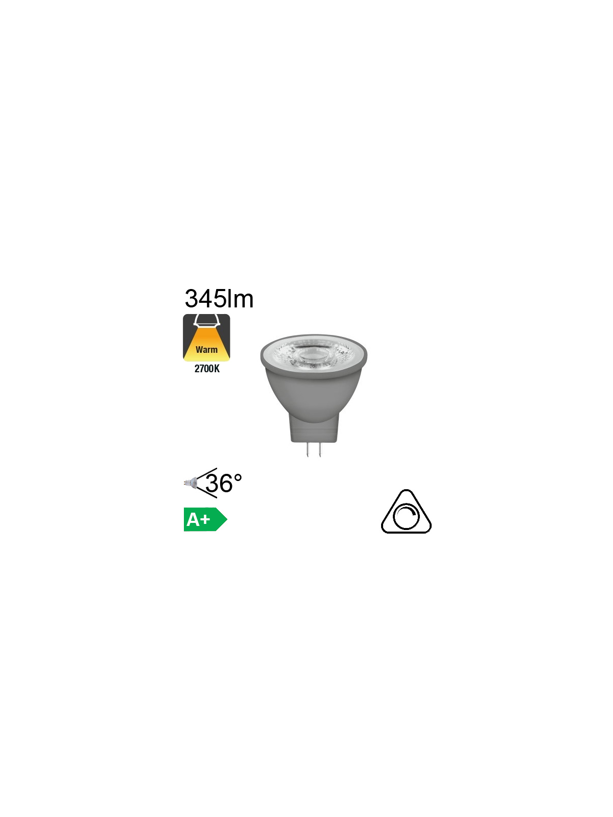 MR11 LED GU4 345lm 2700K 36° Dimmable