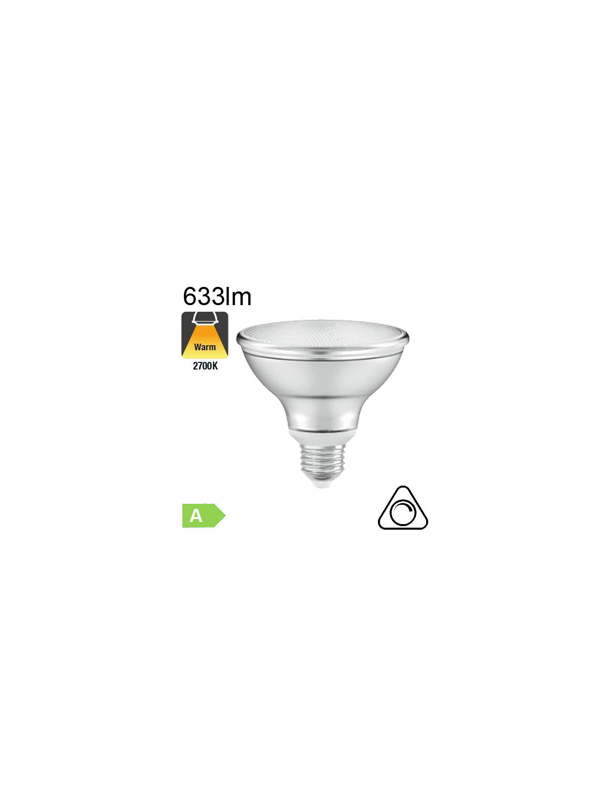 Spot PAR30 LED E27 633lm 36° 2700K Dimmable