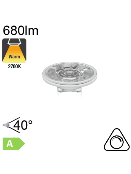 AR111 LED G53 680lm 40° 2700K Dimmable