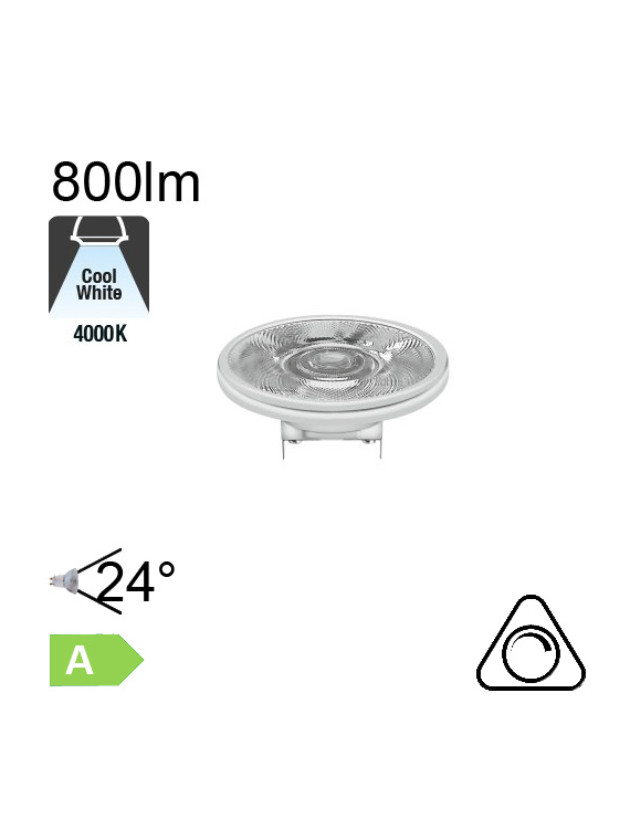 AR111 LED G53 800lm 24° 4000K Dimmable