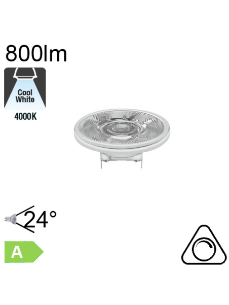 AR111 LED G53 800lm 24° 4000K Dimmable