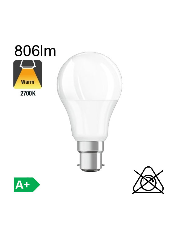 Standard LED B22 806lm 2700K 