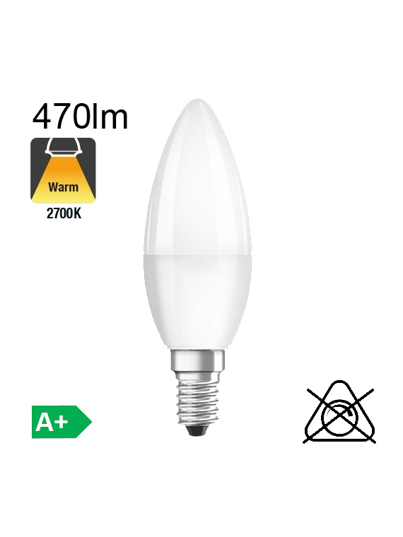 Flamme LED E14 470lm 2700K