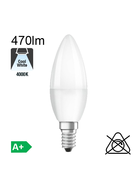 Flamme LED E14 470lm 4000K