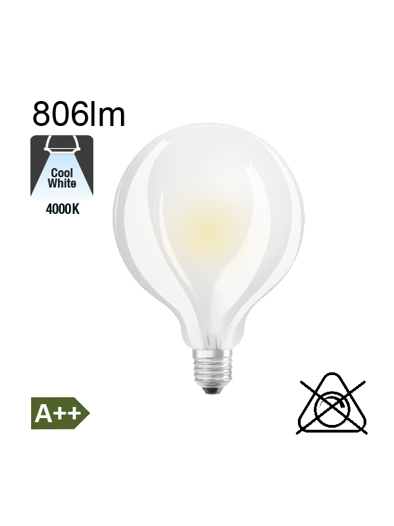 Globe Dépolie LED Ø95 E27 806lm 4000K