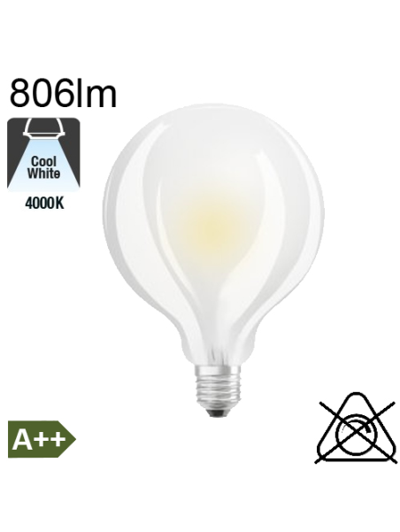 Globe Dépolie LED Ø95 E27 806lm 4000K