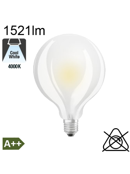 Globe Dépolie LED Ø95 E27 1521lm 4000K