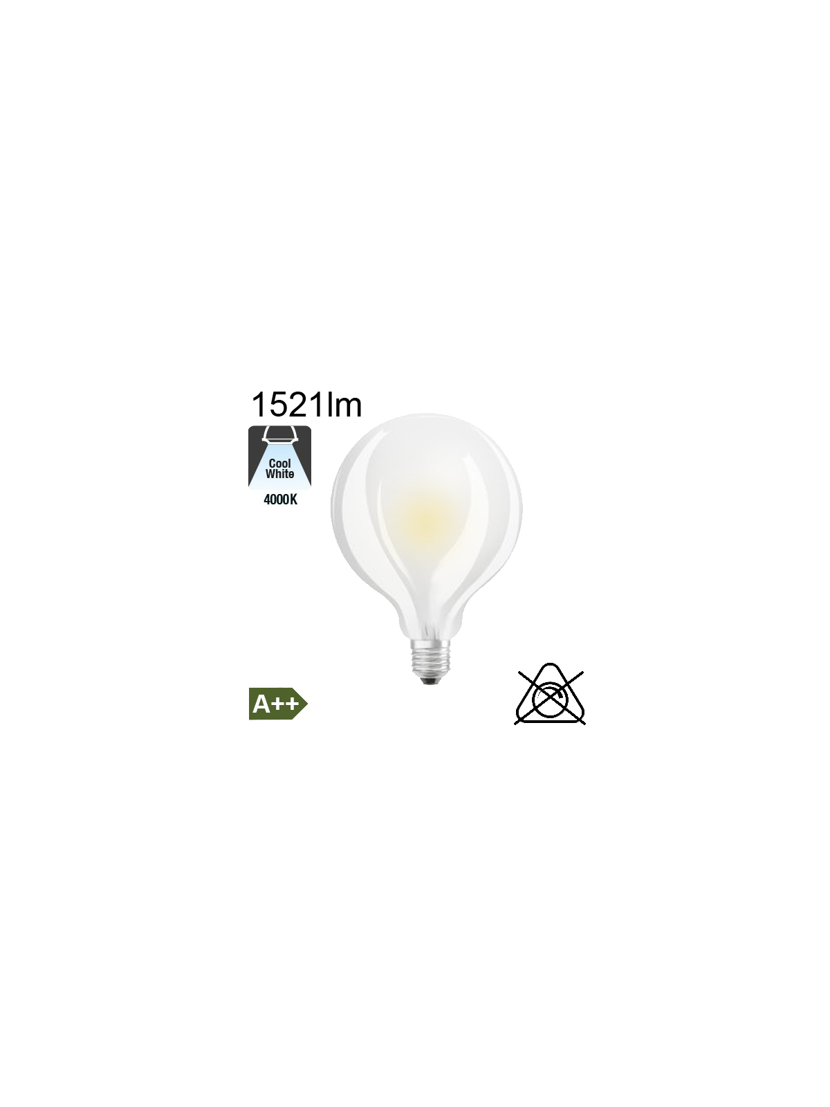 Globe Dépolie LED Ø95 E27 1521lm 4000K