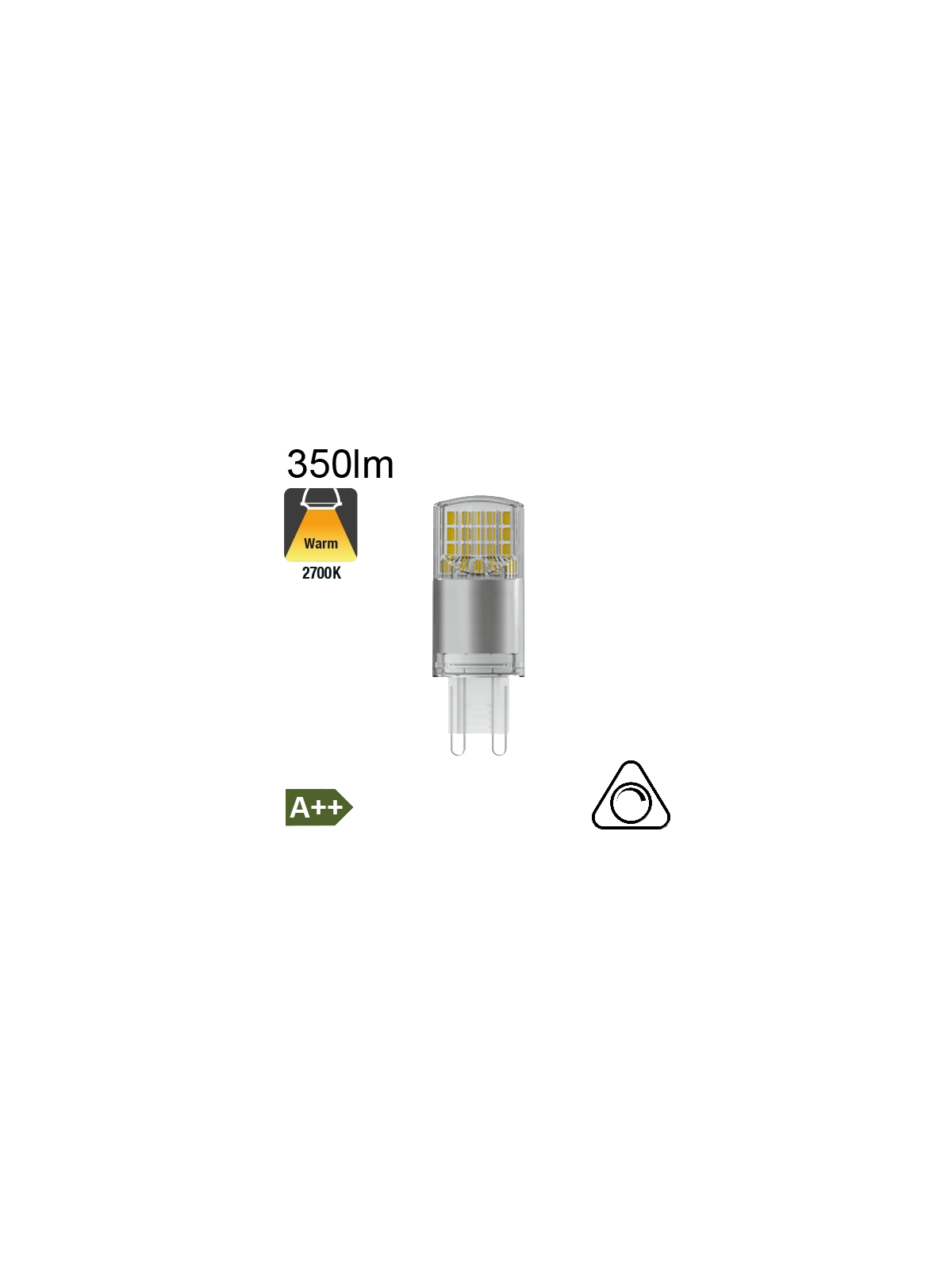 G9 LED 350lm 2700K Dimmable