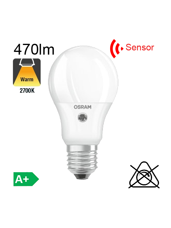 Standard Sensor Crépusculaire LED E27 470lm 2700K