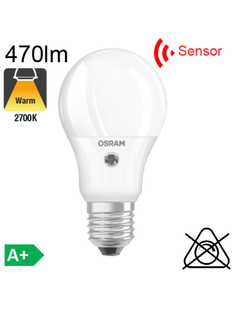 Standard Sensor Crépusculaire LED E27 470lm 2700K