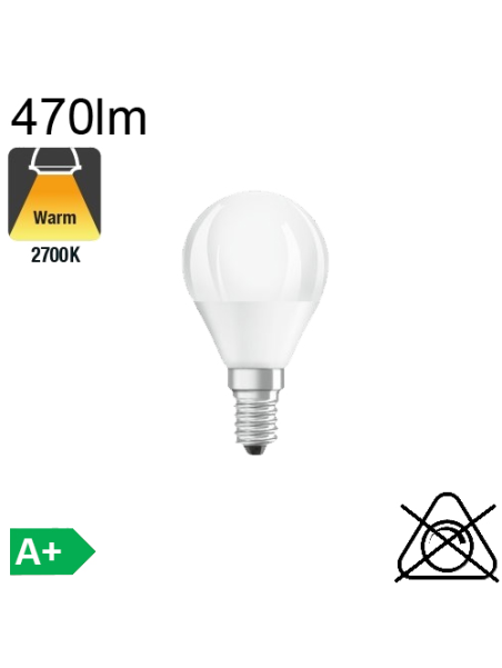 Sphérique LED E14 470lm 2700K