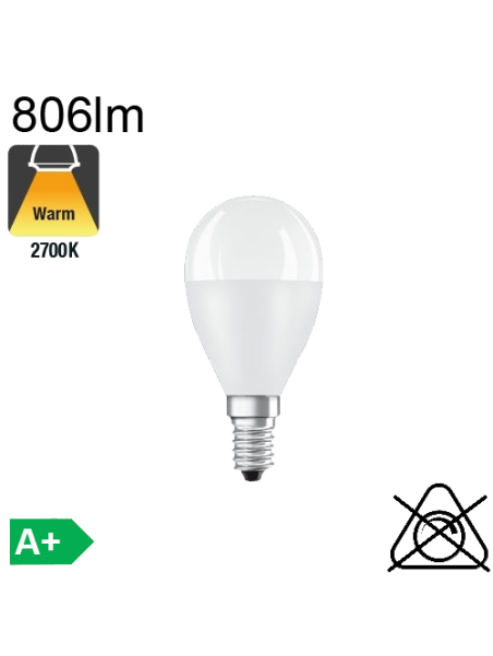 Sphérique LED E14 806lm 2700K