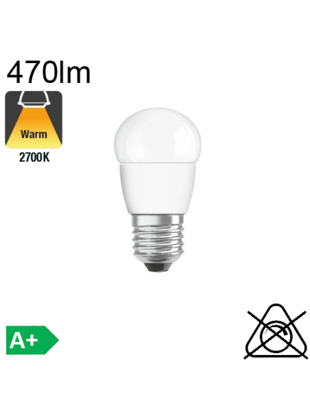 Sphérique LED E27 470lm 2700K