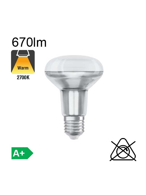 Spot R80 LED E27 36° 670lm 2700K