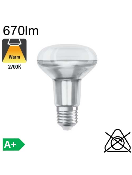 Spot R80 LED E27 36° 670lm 2700K