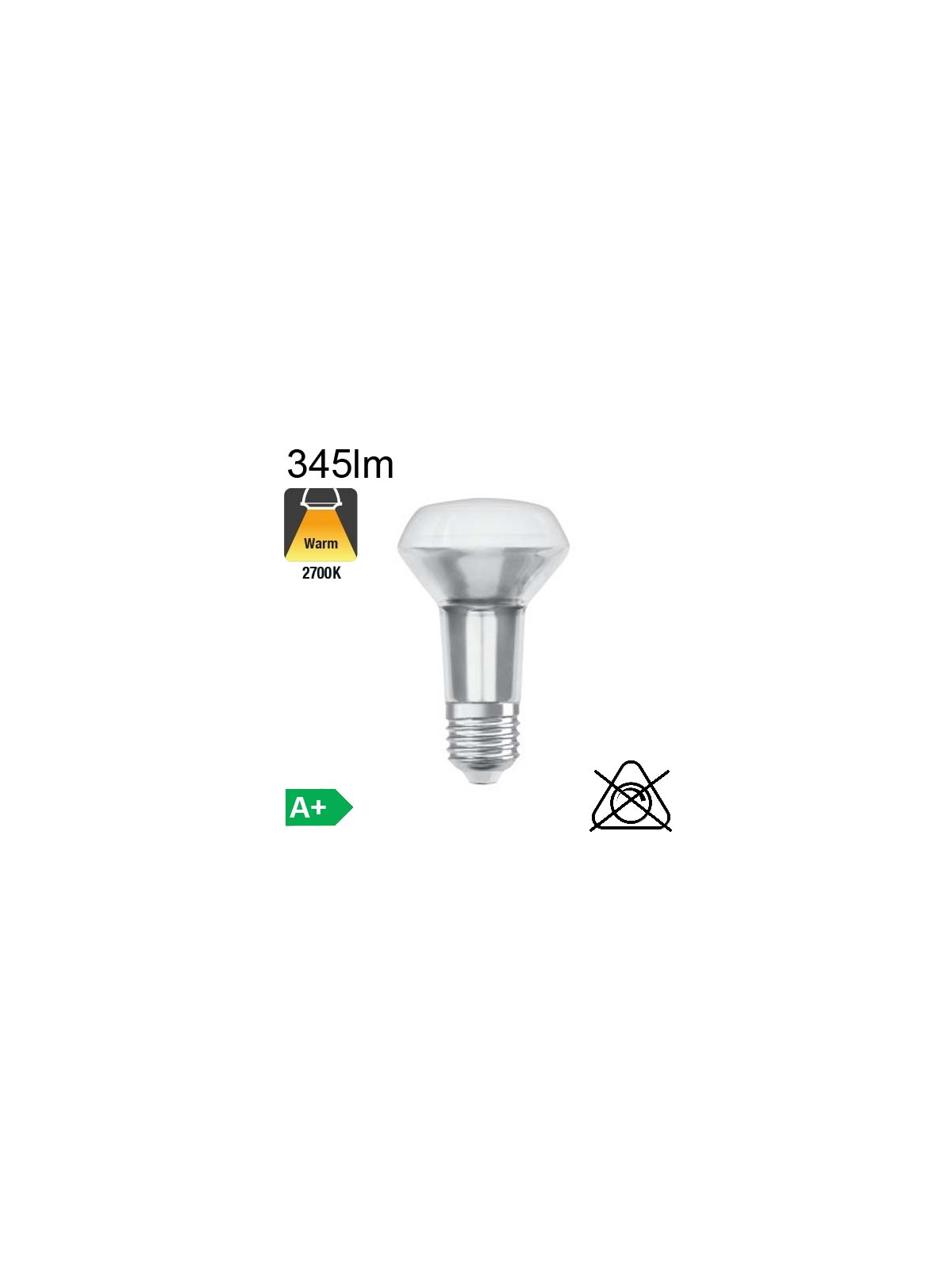 Spot R63 LED E27 36° 345lm 2700K