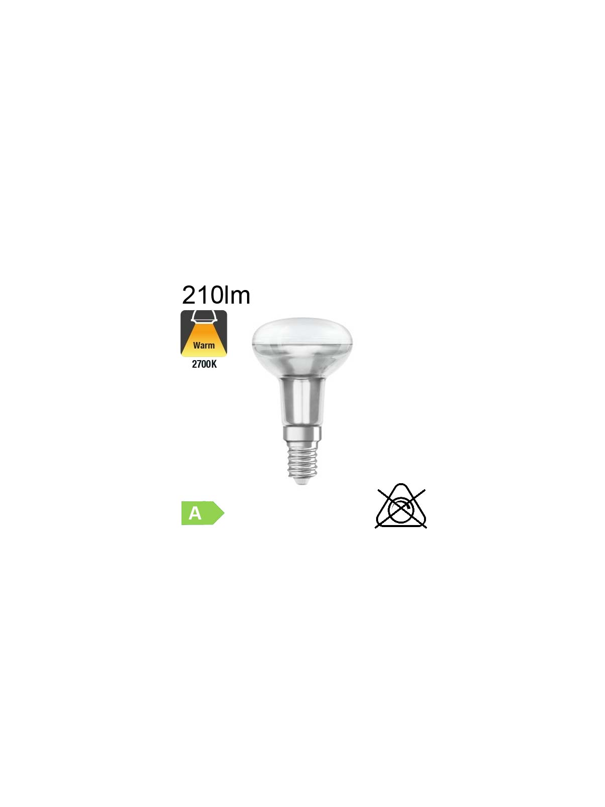 Spot R50 LED E14 36° 210lm 2700K