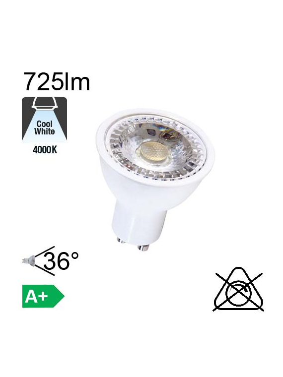 Spot LED GU10 650lm 4000K 36°