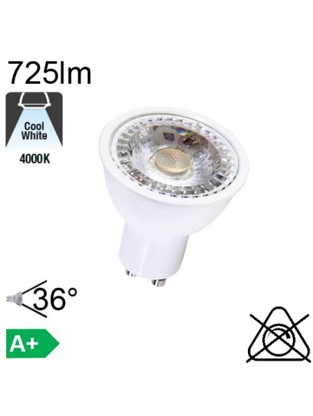 Spot LED GU10 650lm 4000K 36°