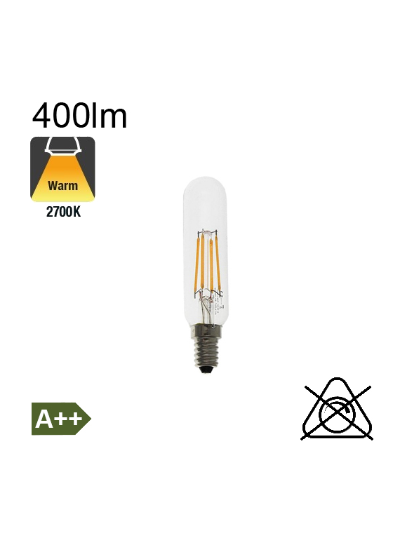 Tube LED E14 400lm 2700°K