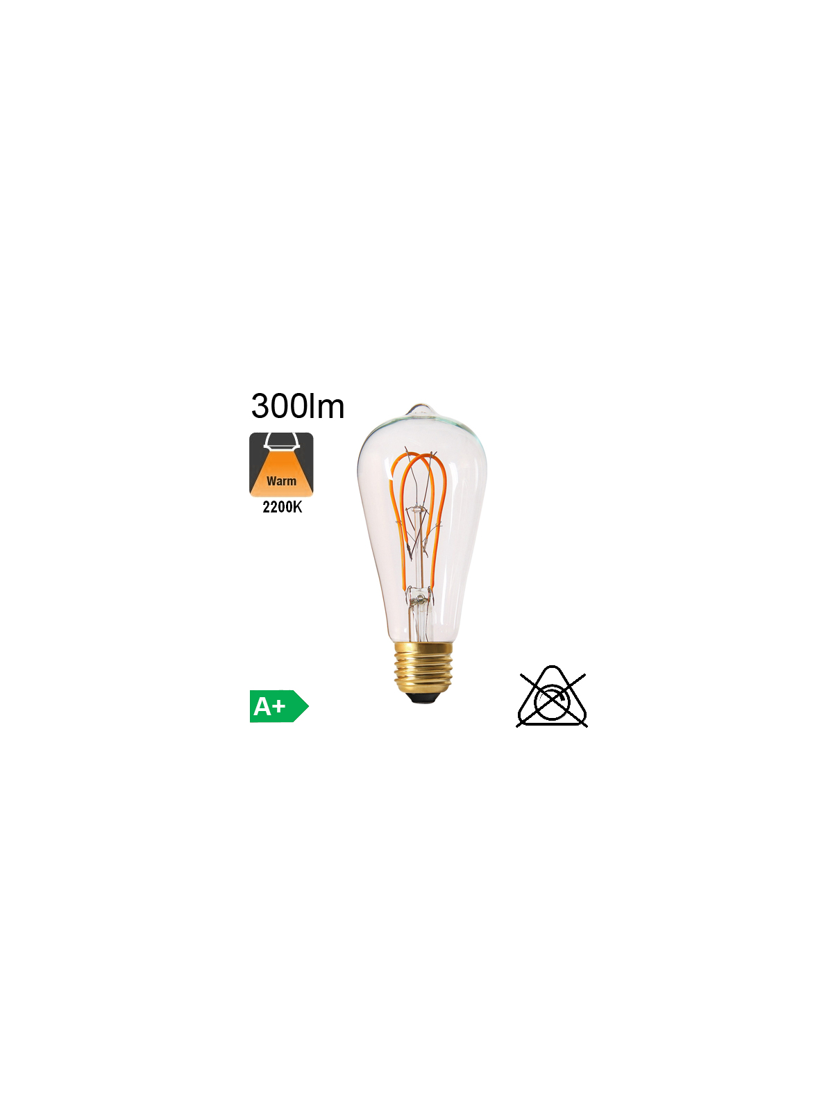 Edison ST64 Loops LED E27 300lm 2200K