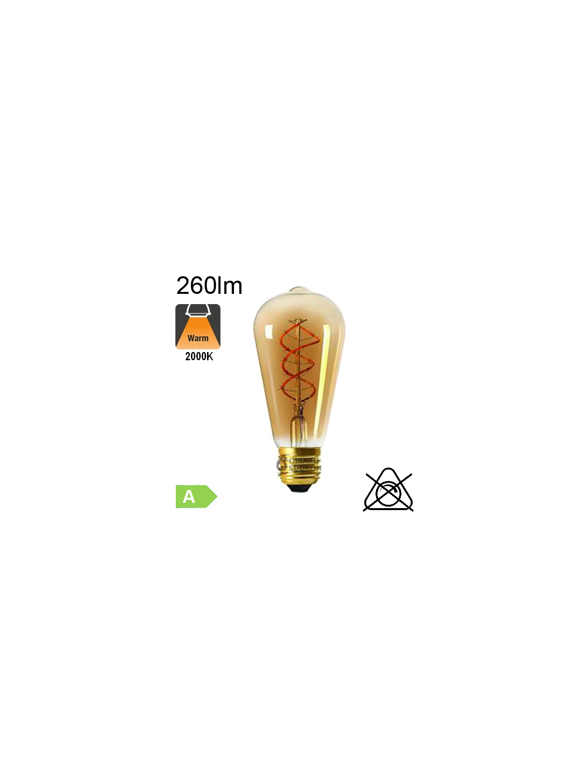 Edison ST64 Twisted LED Ambrée E27 260lm 2000K