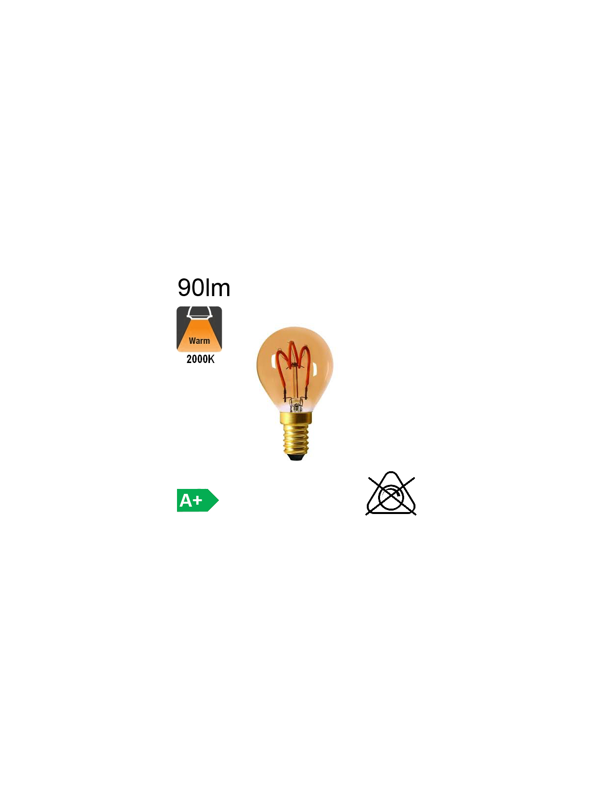 Sphérique Filament Loops LED E14 90lm 2000K Ambrée