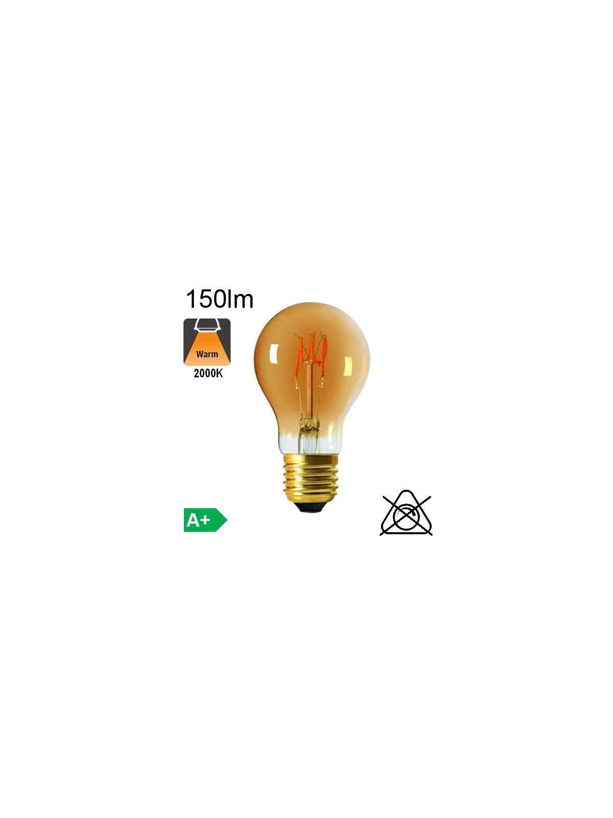 Standard Filament Loops LED E27 150lm 2000K Ambrée